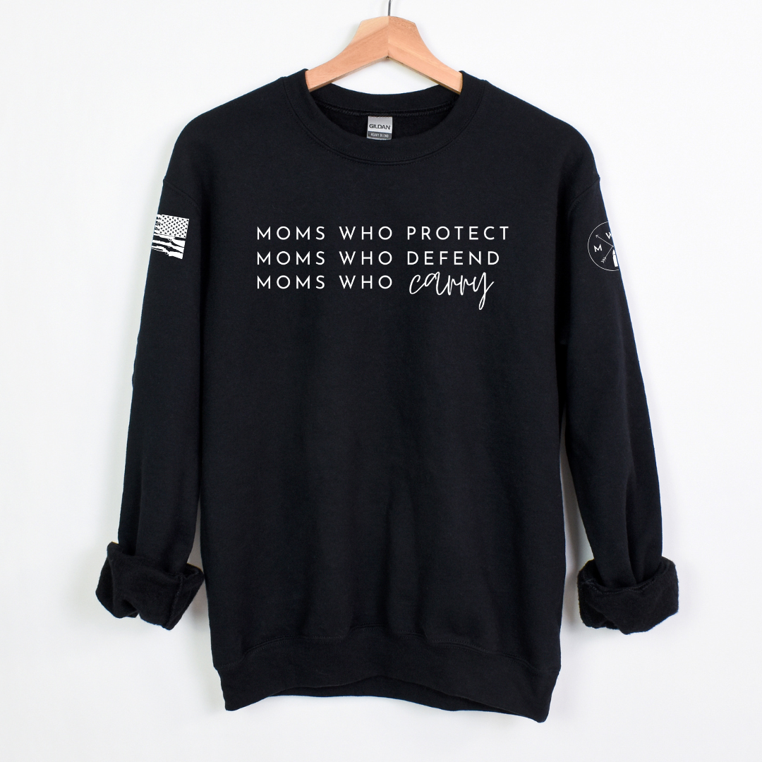 Moms Who Carry® Crewneck Sweatshirt - Black (PREORDER FOR MID/LATE 2026)