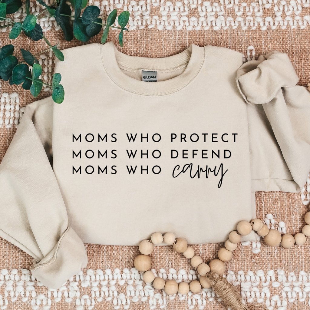 Moms Who Carry® Crewneck Sweatshirt - Desert Tan (PREORDER FOR MID/LATE 2026)
