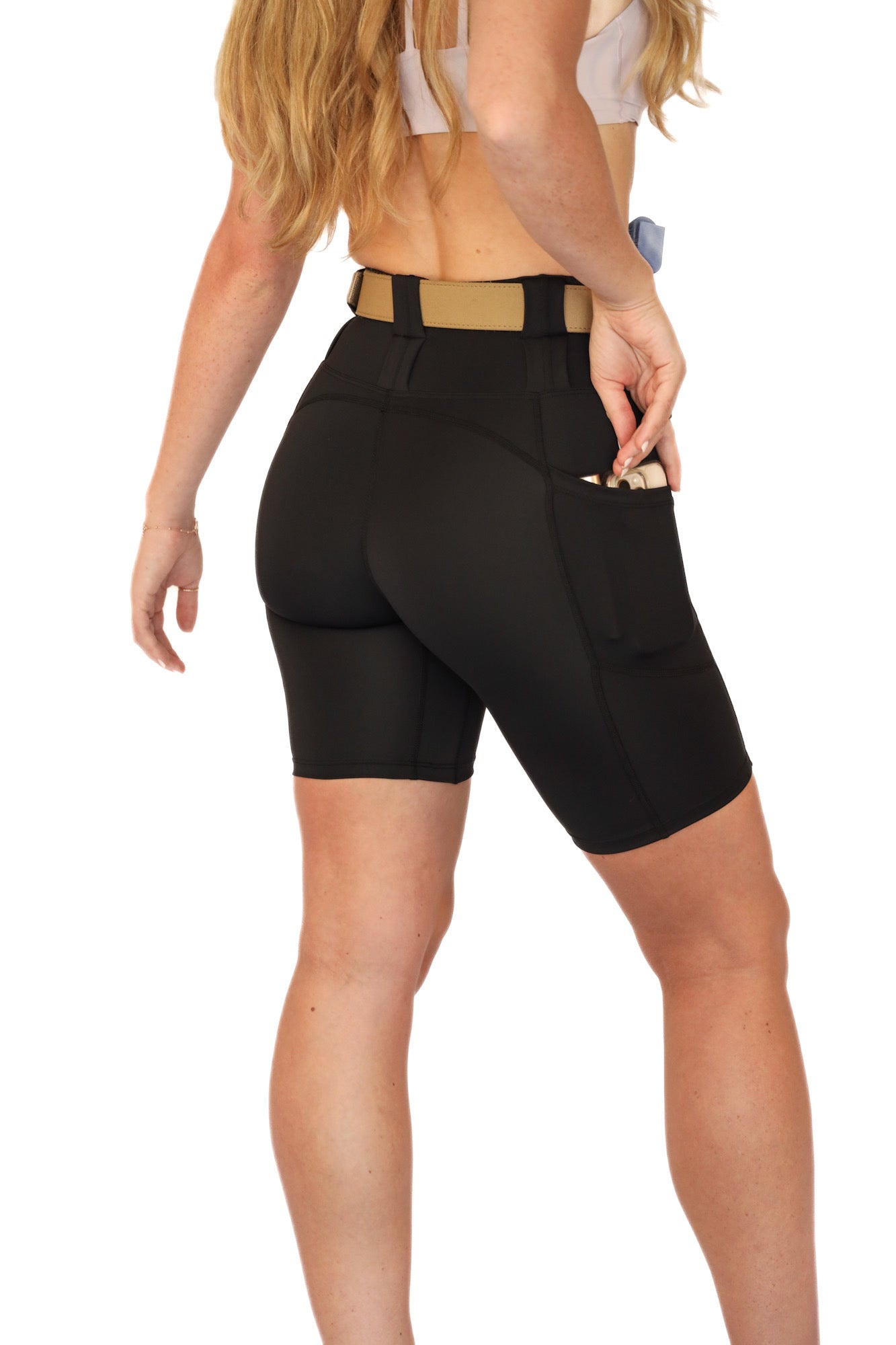 NEW High Rise FlexCarry™ Biker Shorts, Black