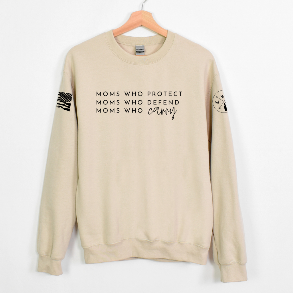 Moms Who Carry® Crewneck Sweatshirt - Desert Tan (PREORDER FOR MID/LATE 2026)
