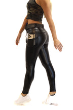 High Rise Faux Leather EDC Leggings -Black