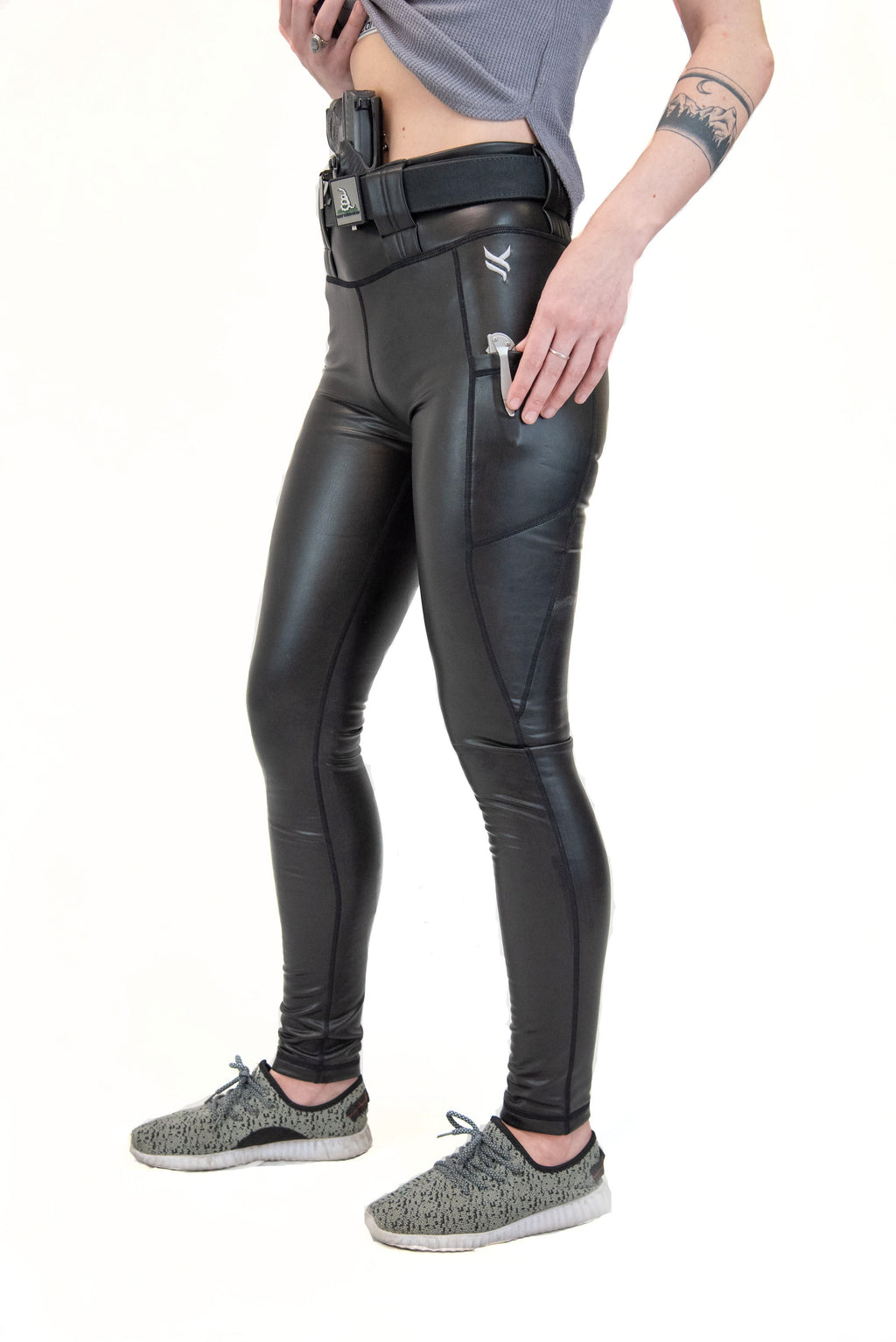 Concealed Carry Leather Leggings