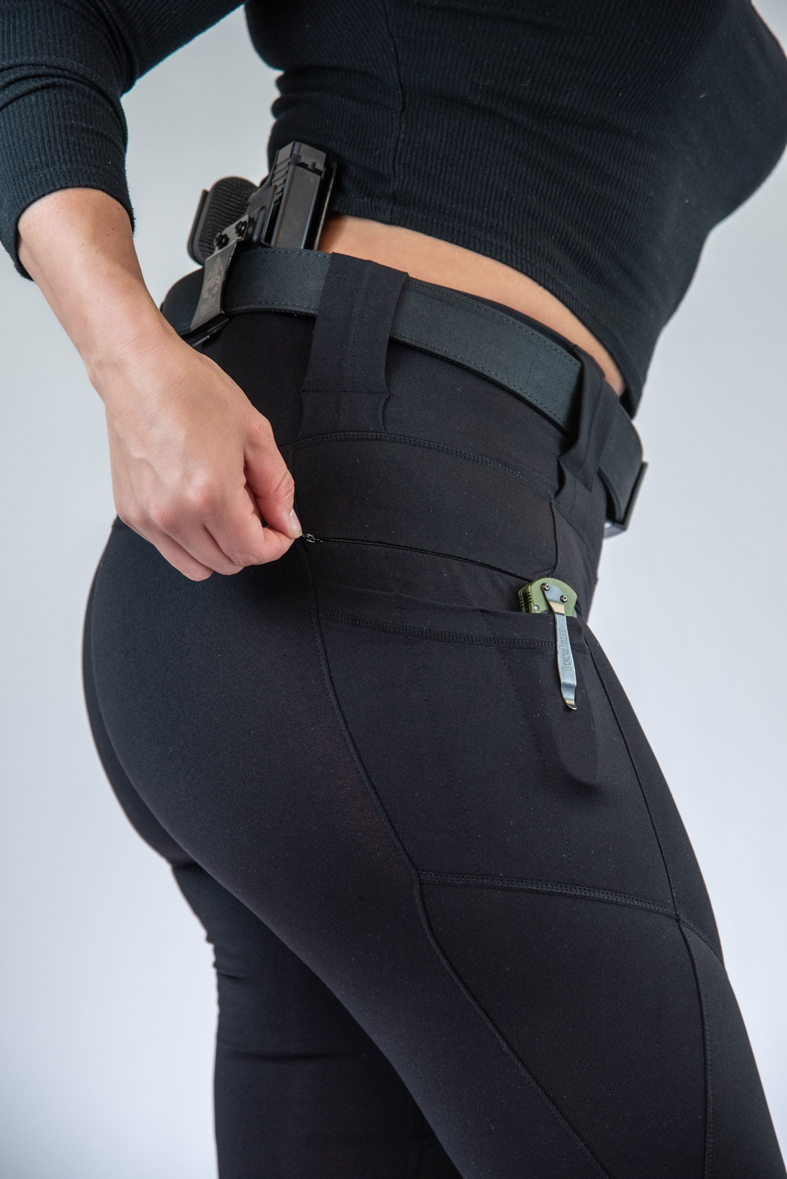 Womens High Rise Conceal Carry Tactical Leggings