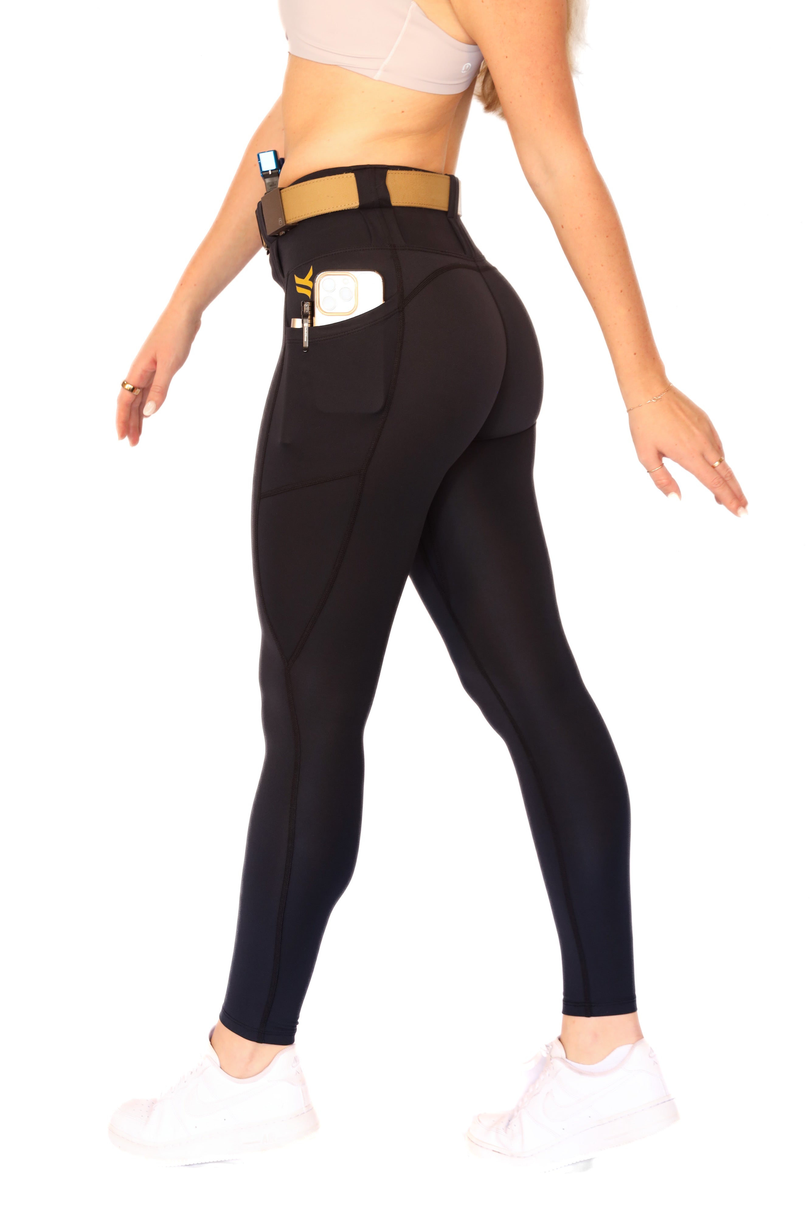 Signature High Rise Concealed Carry Leggings with new FlexCarry Waistband- Black (Thick, Double-Brushed Fall/Winter Fabric)