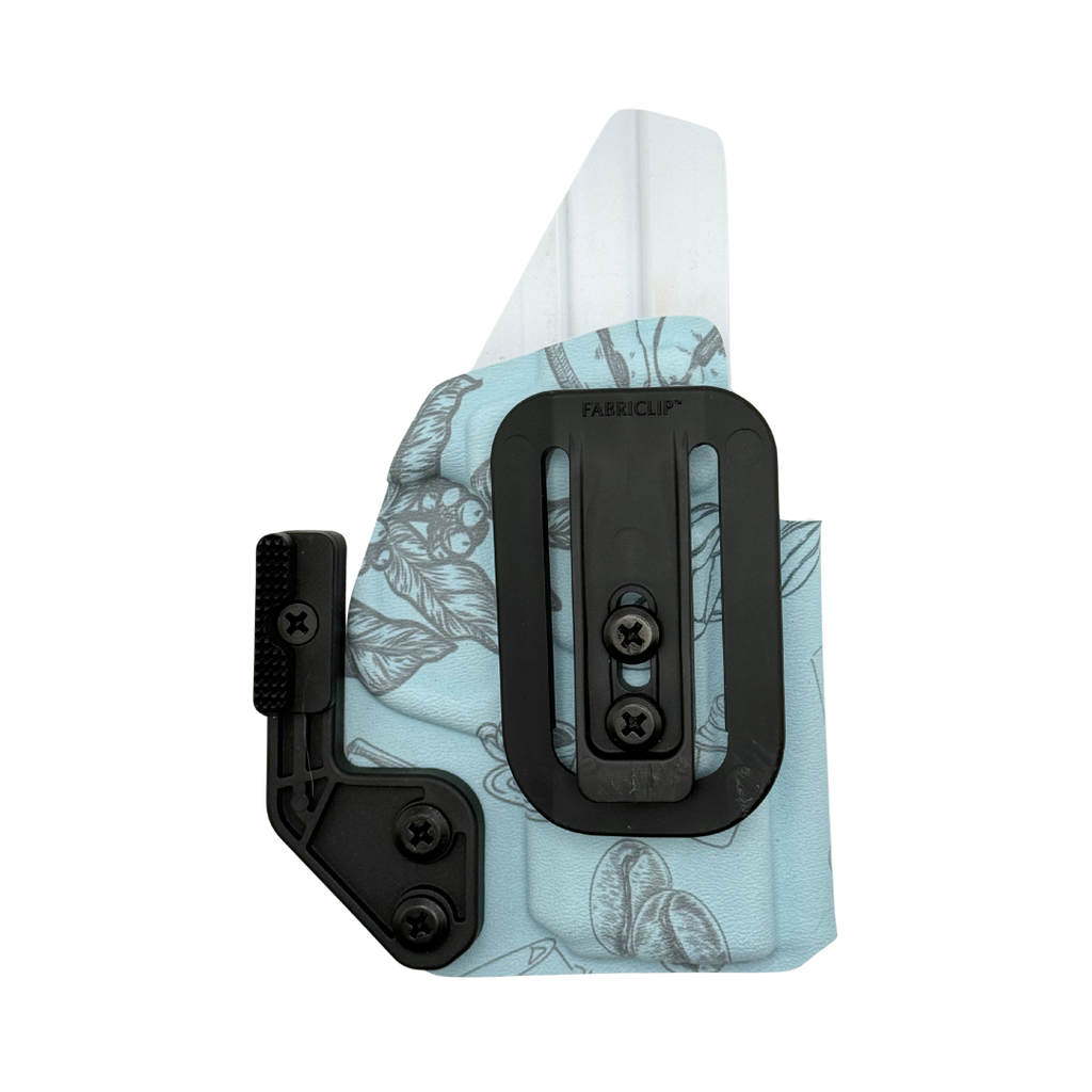S&W M&P Shield 9/40 3" Fabriclip & Mod Wing IWB RH Holster - Coffee Daze (Blue)