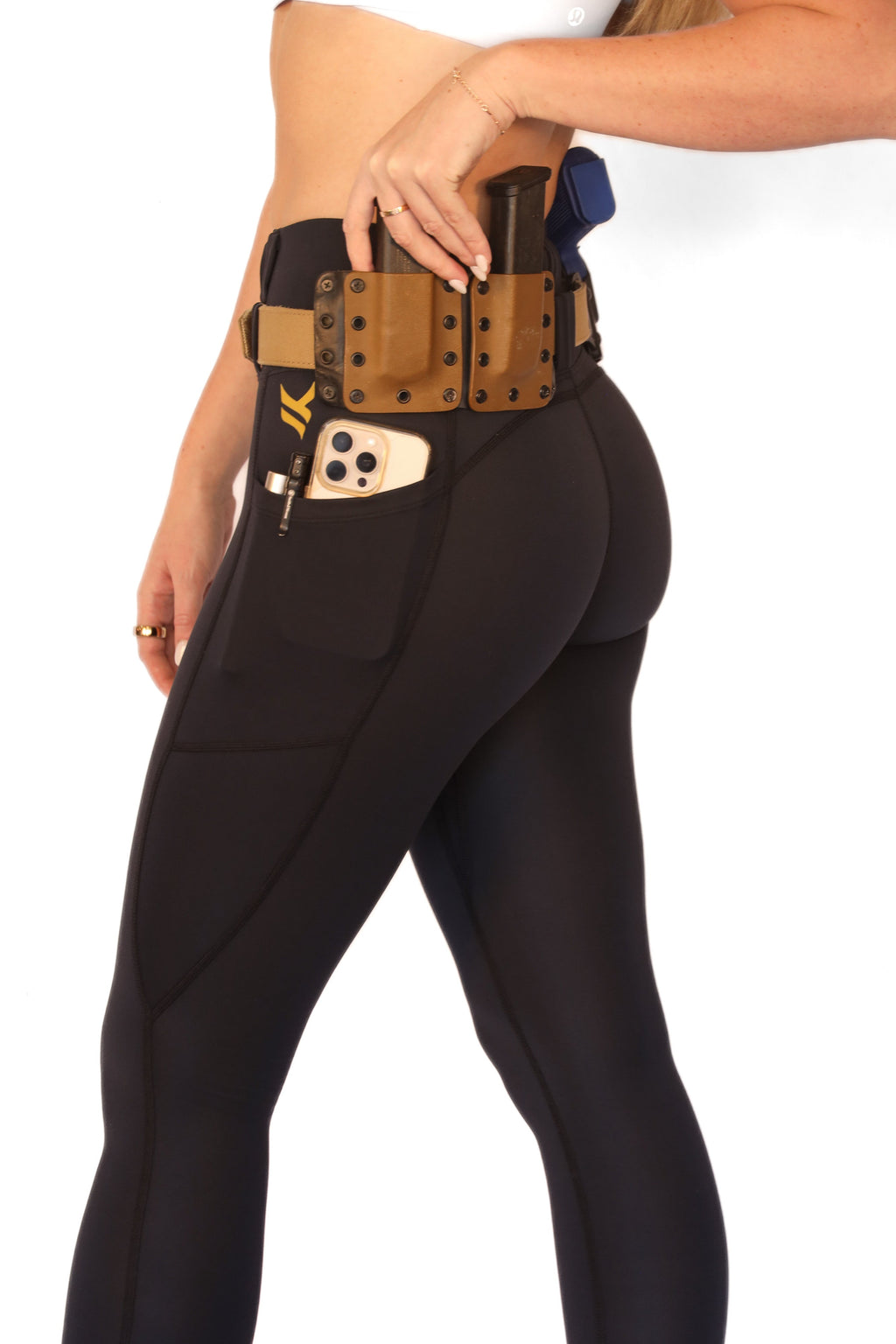 Signature High Rise Concealed Carry Leggings with new FlexCarry Waistband- Black (Thick, Double-Brushed Fall/Winter Fabric)