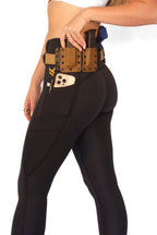 Signature High Rise Concealed Carry Leggings with new FlexCarry Waistband- Black (Thick, Double-Brushed Fall/Winter Fabric)