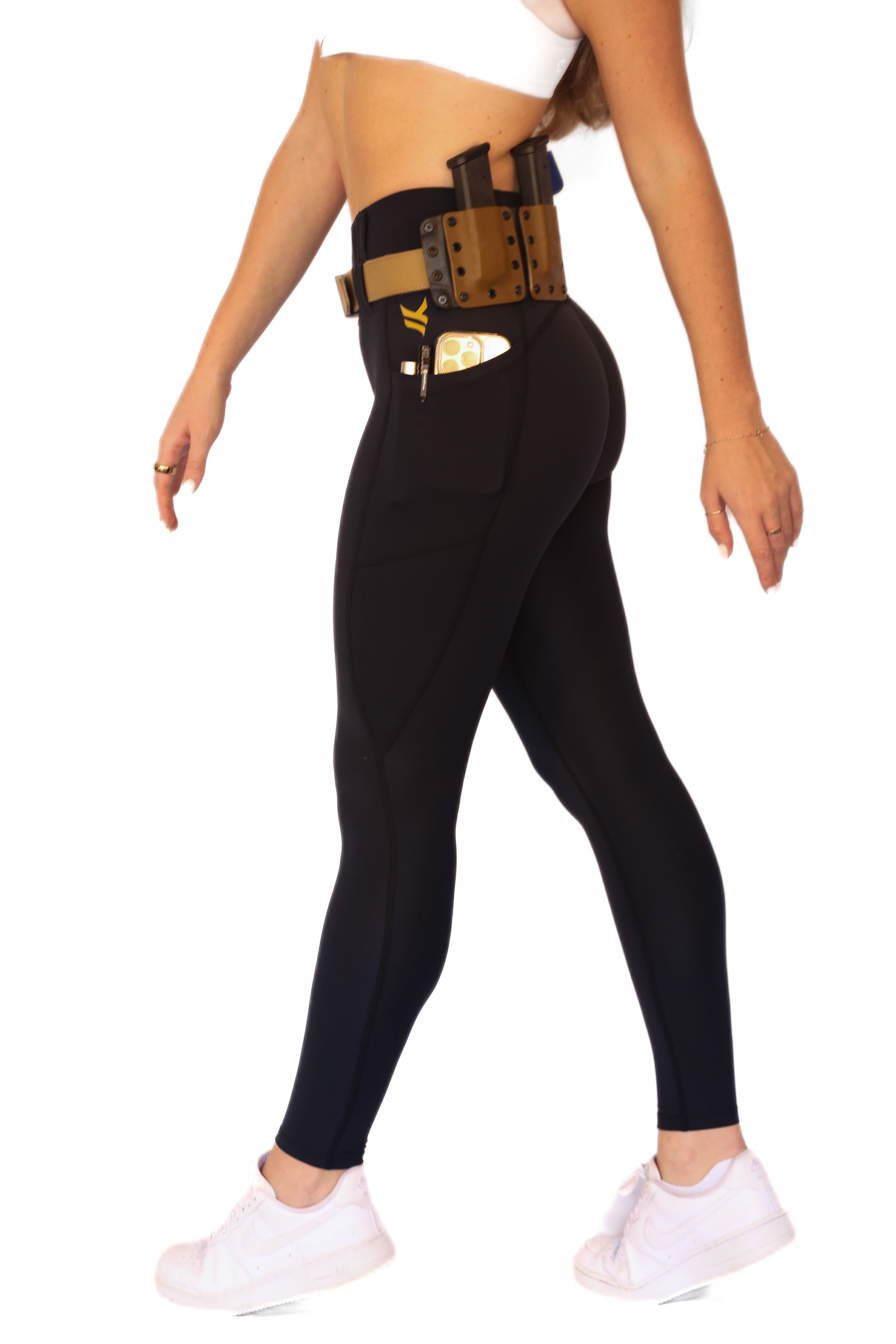 Signature High Rise Concealed Carry Leggings with new FlexCarry Waistband- Black (Thick, Double-Brushed Fall/Winter Fabric)