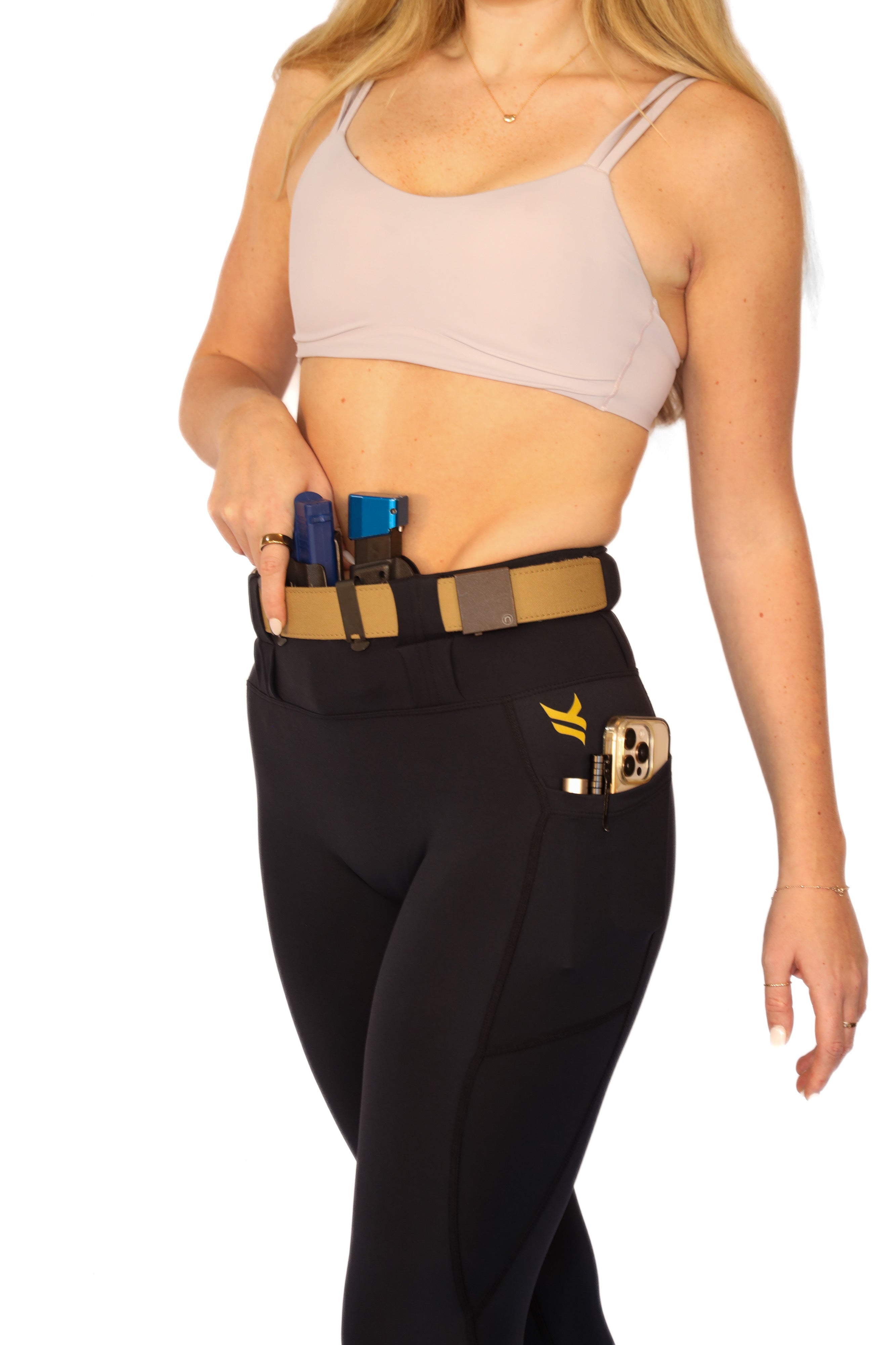 Signature High Rise Concealed Carry Leggings with new FlexCarry Waistband- Black (Thick, Double-Brushed Fall/Winter Fabric)