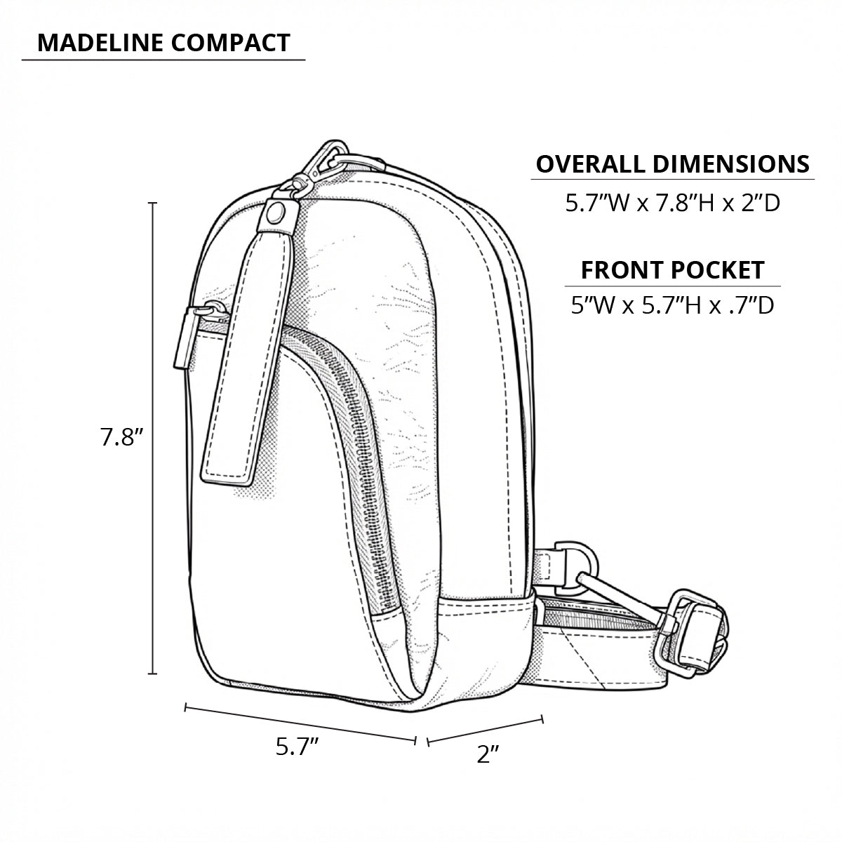 Madeline Compact-M Leather CCW Bag