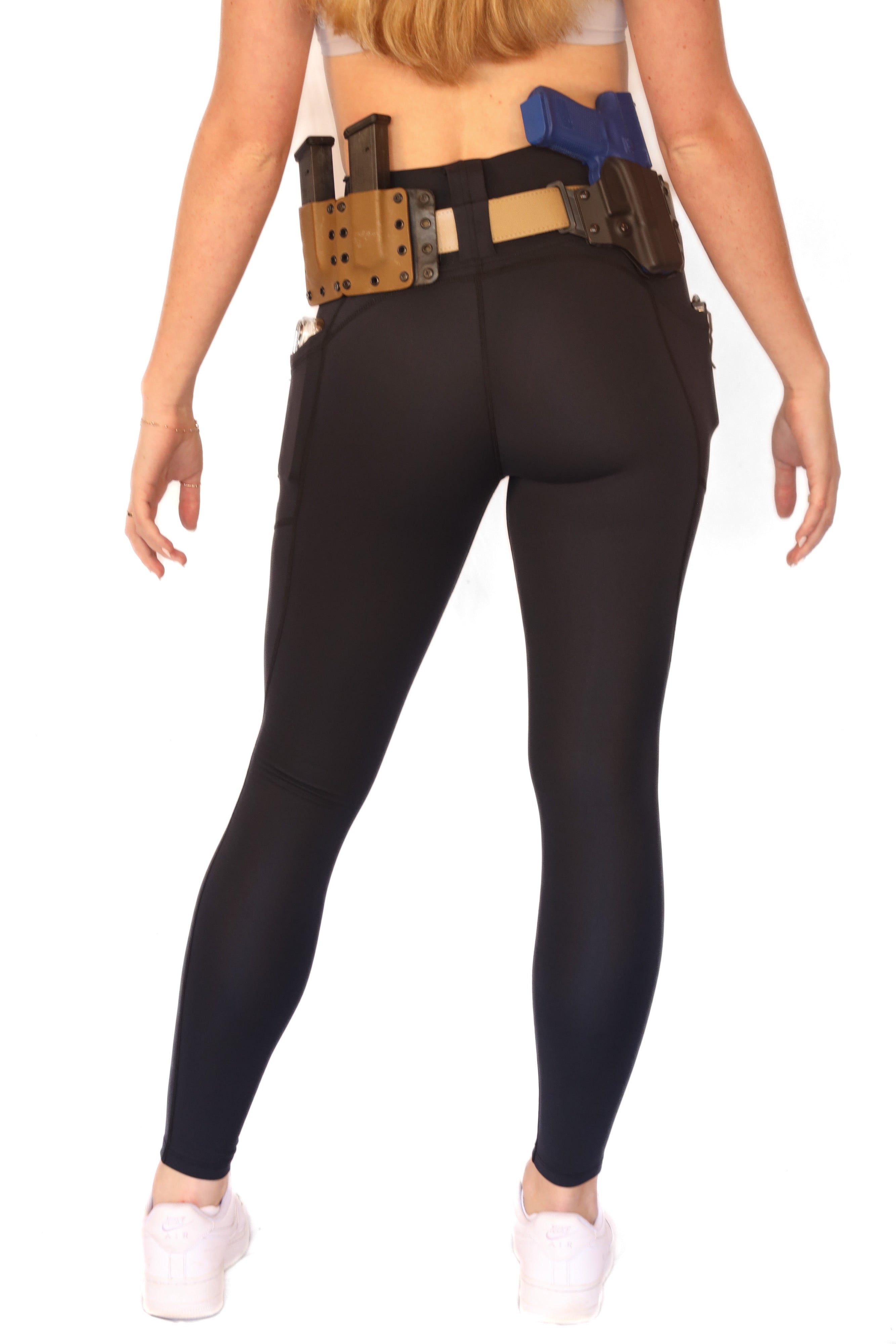 Signature High Rise Concealed Carry Leggings with new FlexCarry Waistband- Black (Thick, Double-Brushed Fall/Winter Fabric)