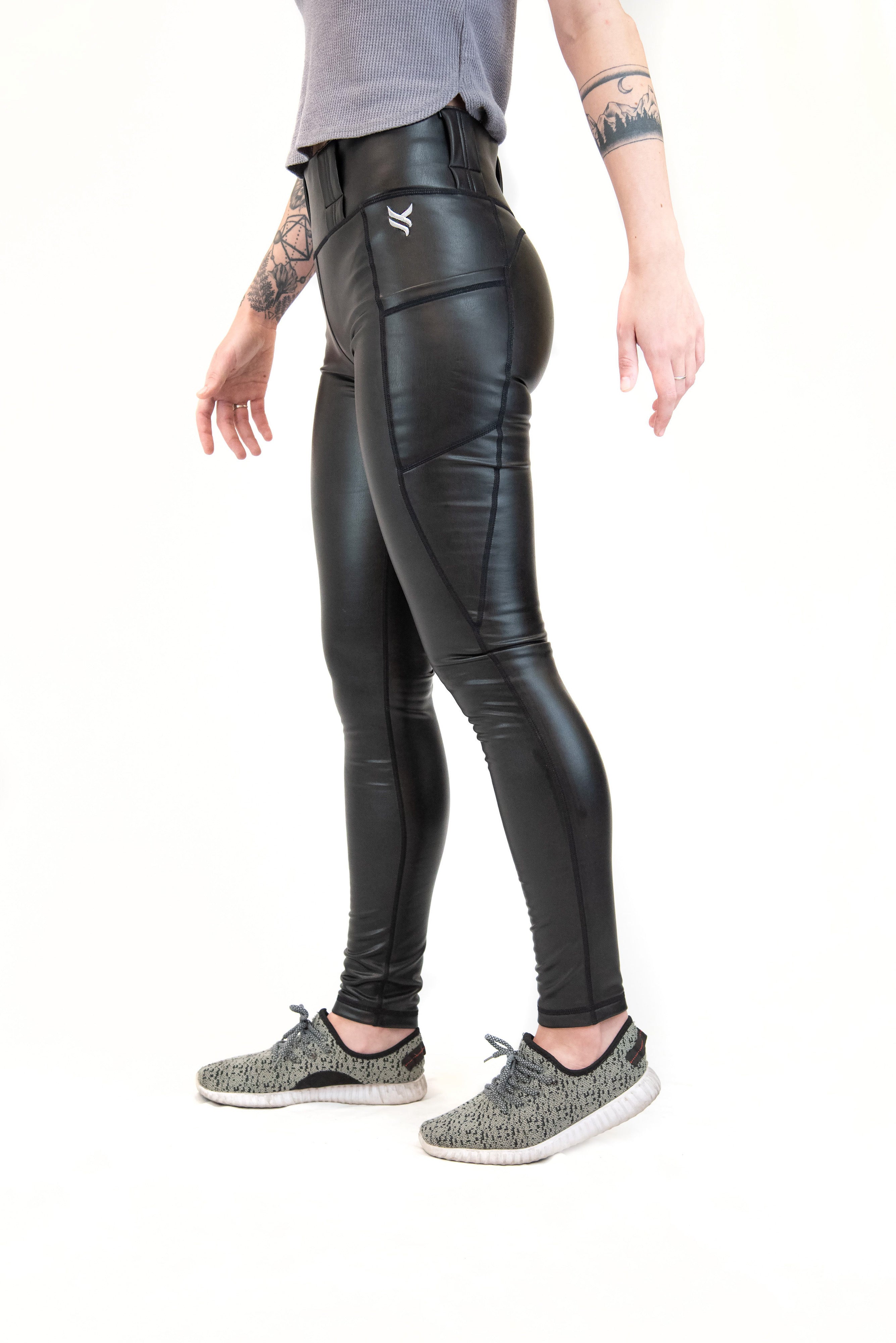 Concealed Carry Leather Leggings
