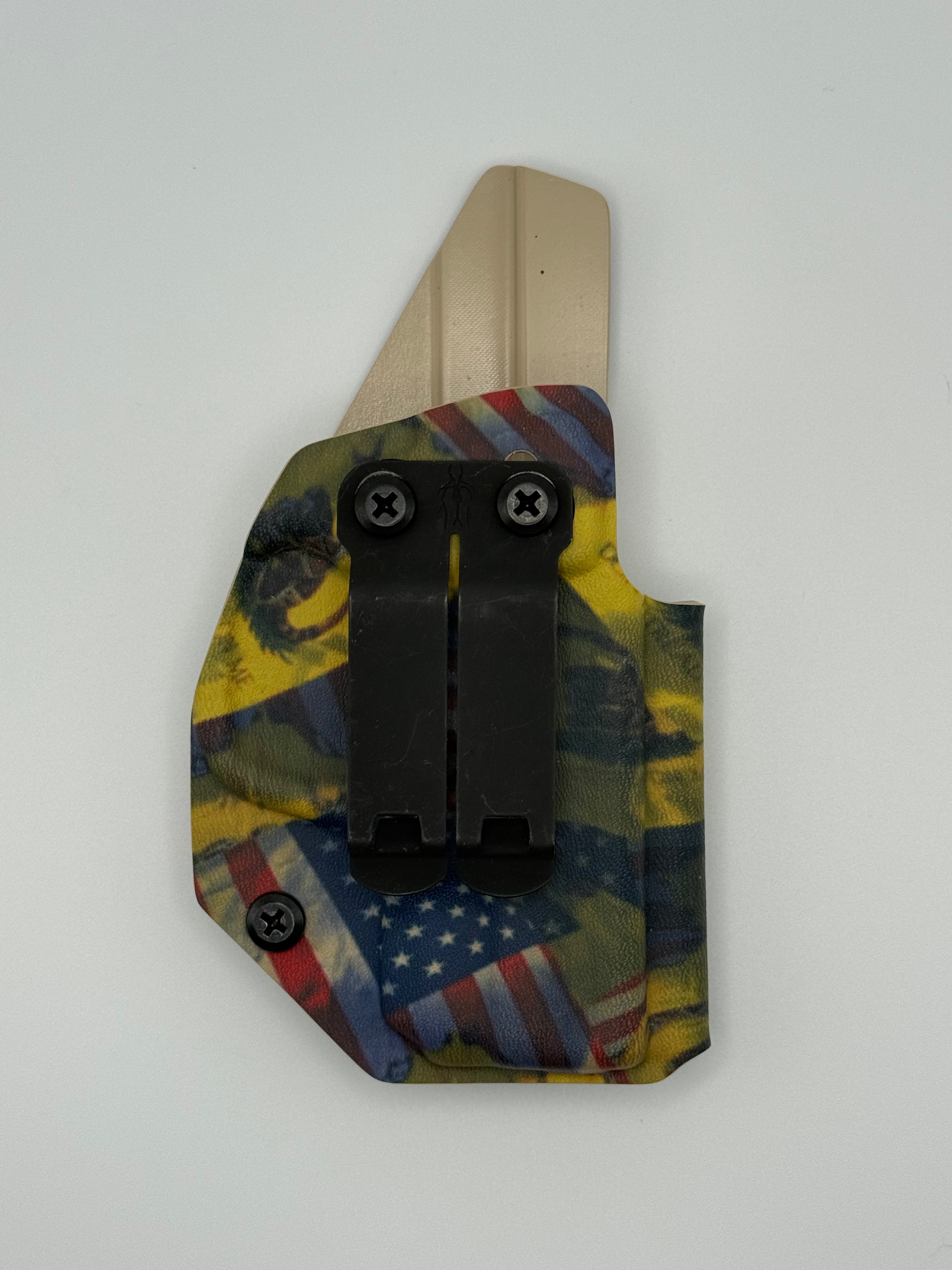 S&W M&P Shield 9/40 3” Monoblock Clip IWB Holster - USA/Gadsden Flags